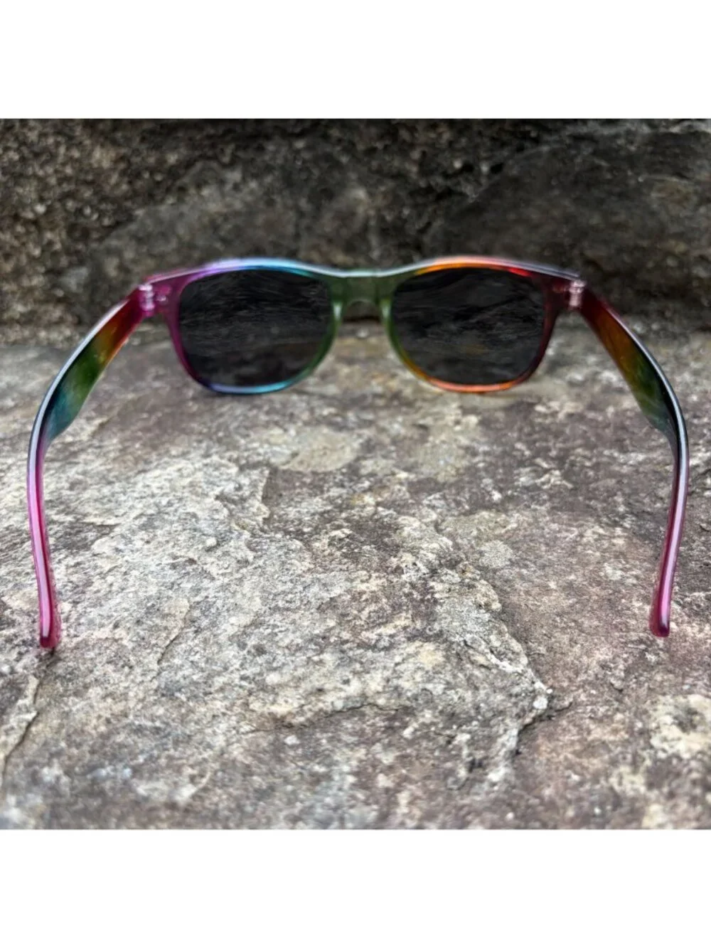 Rainbow Sunglasses Translucent Pride Gradient Ombre Frame Festival Eyewear Party